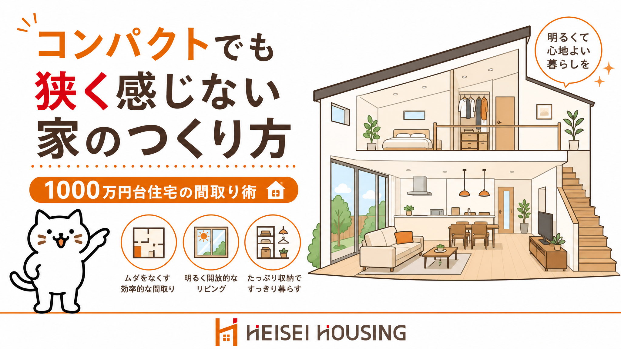 コンパクトでも狭く感じない家のつくり方 1000万円台住宅の間取り術 アイキャッチ画像
