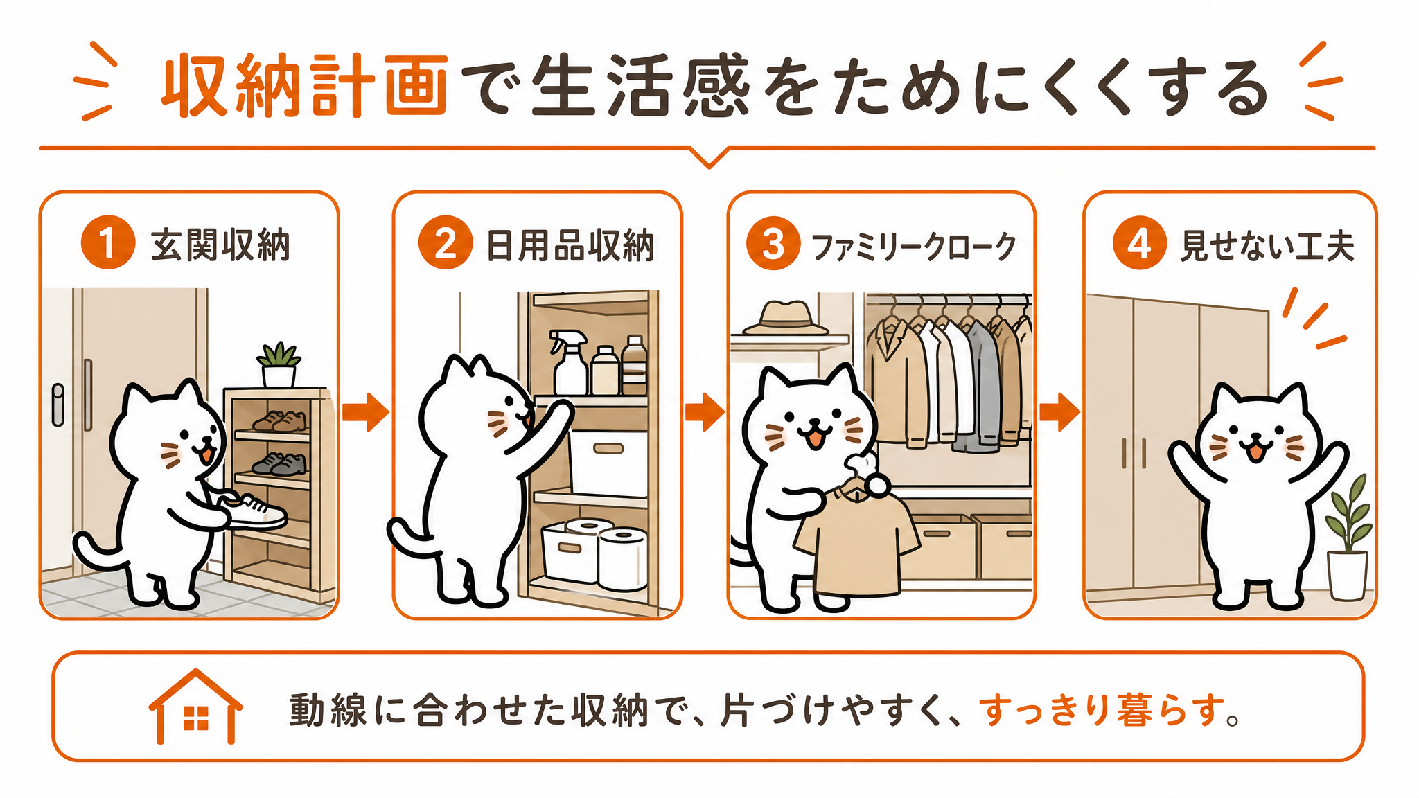 収納計画で生活感をためにくくする考え方の図解画像